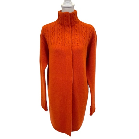 Marconi Cashmere & Wool Long Cardigan Medium Orange - Picture 2 of 15